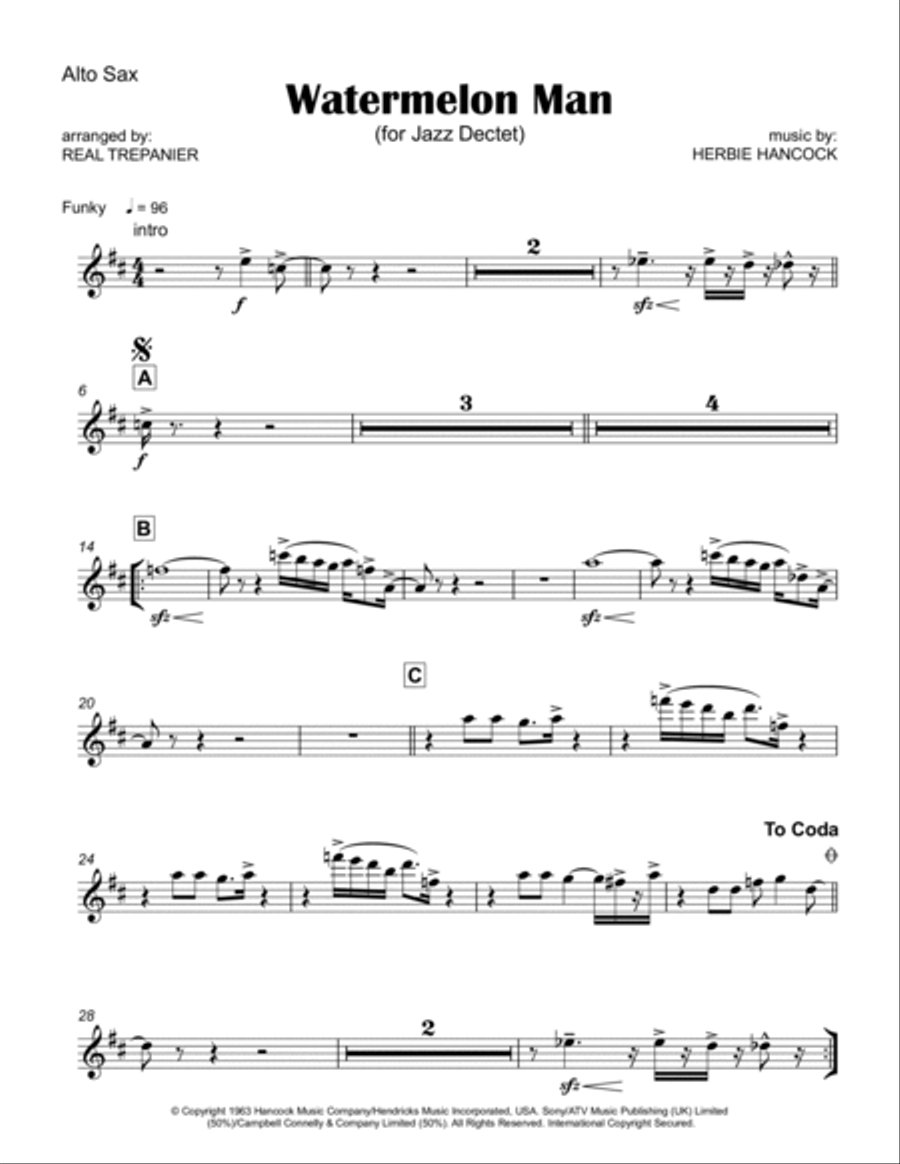 Watermelon Man Jazz Ensemble scores gallery preview page 2
