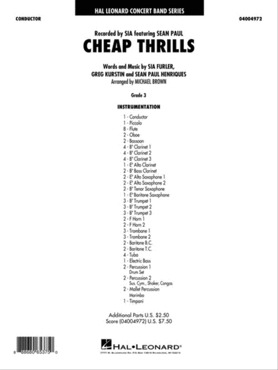 Cheap Thrills Cheap Thrills Concert Band scores gallery preview page 2