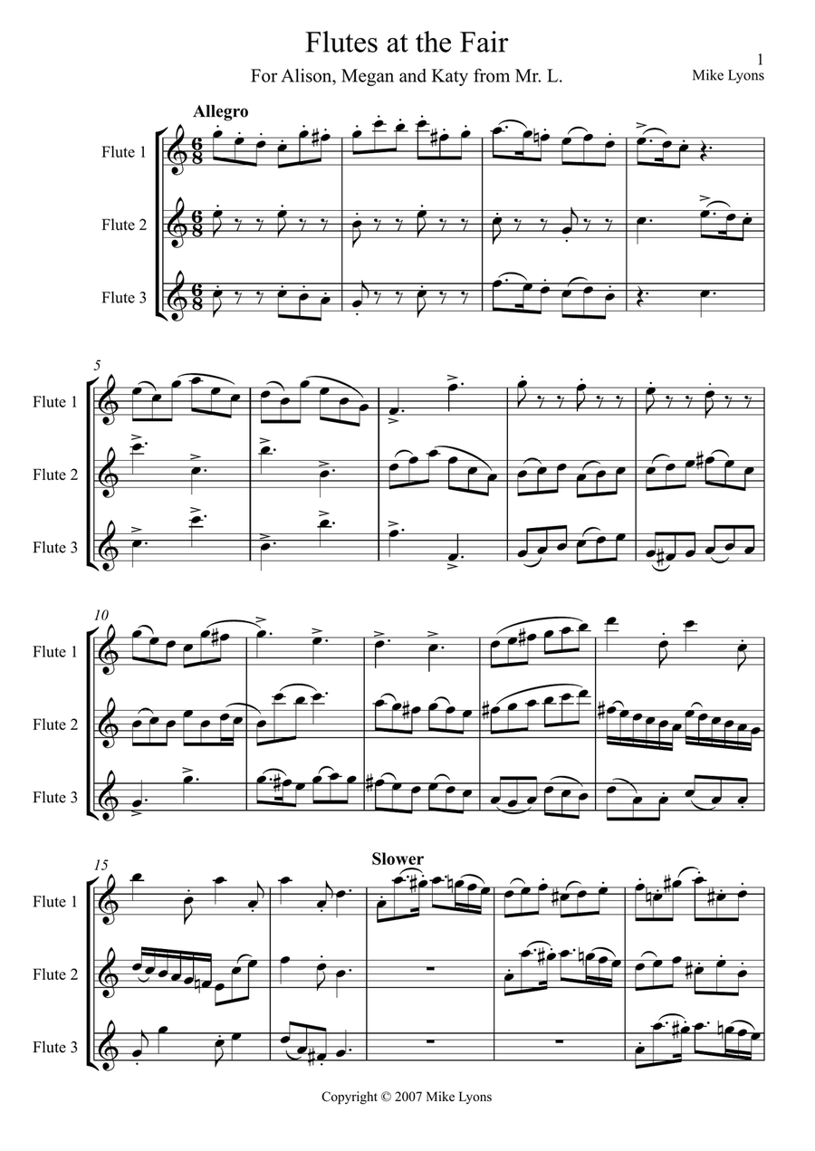 Flutes At The Fair (Flute Trio) Flute Trio scores gallery preview page 3