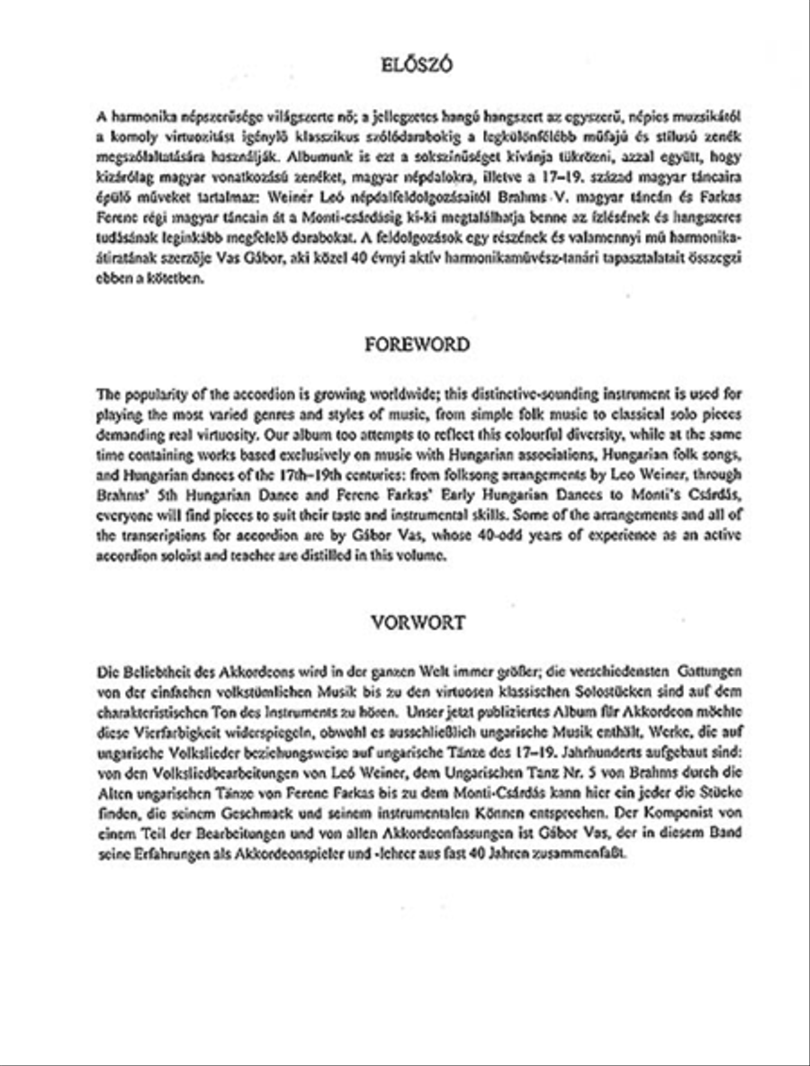 Hungarian Music for Accordion Accordion scores gallery preview page 4