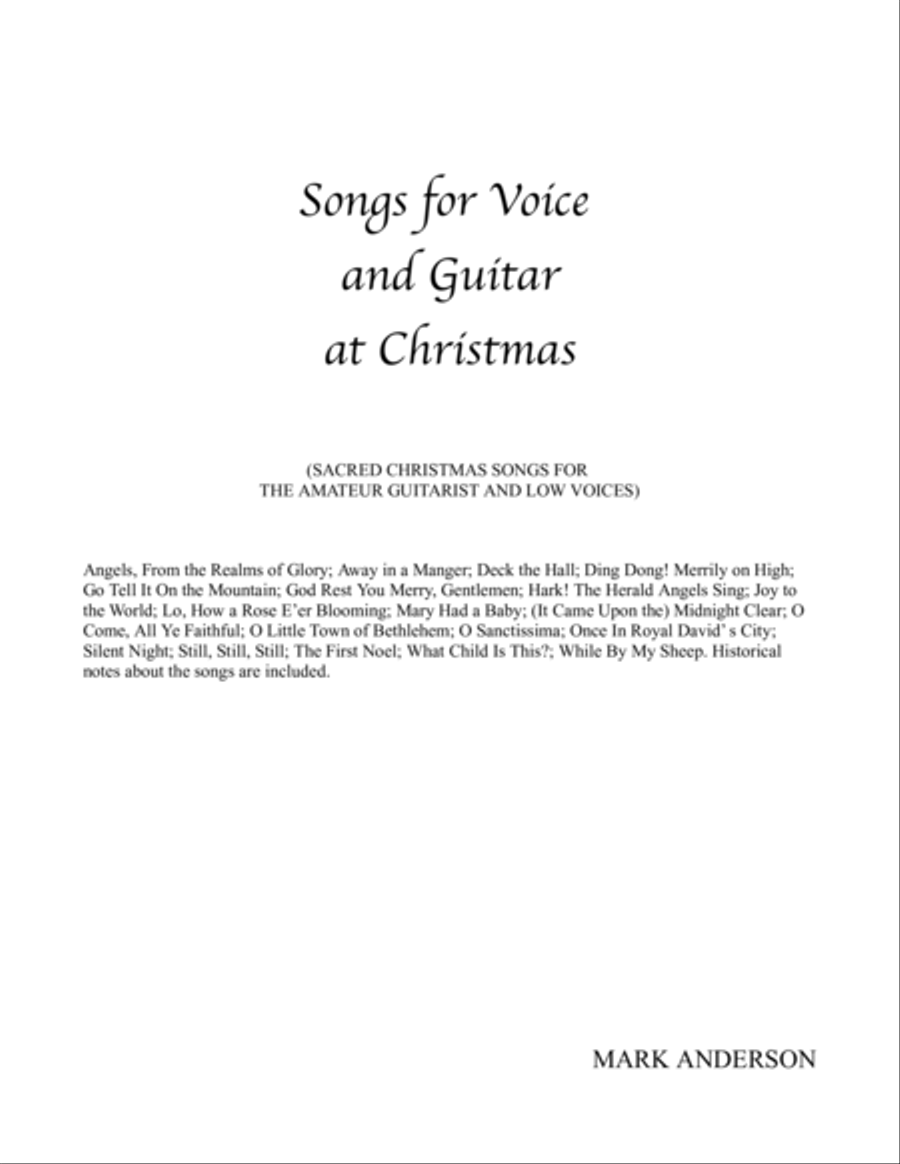 Songs For Voice and Guitar at Christmas Guitar scores gallery preview page 1