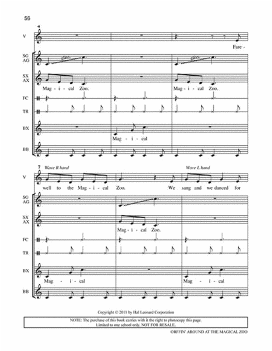 Orffin' Around at the Magical Zoo Unison Choir scores gallery preview page 6