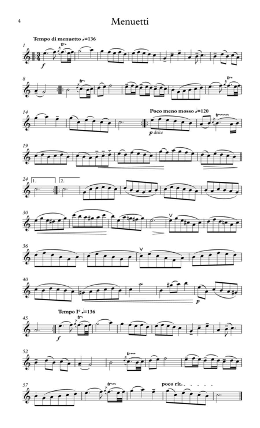 Bach Sonata 4 for flute in C Flute Solo scores gallery preview page 5