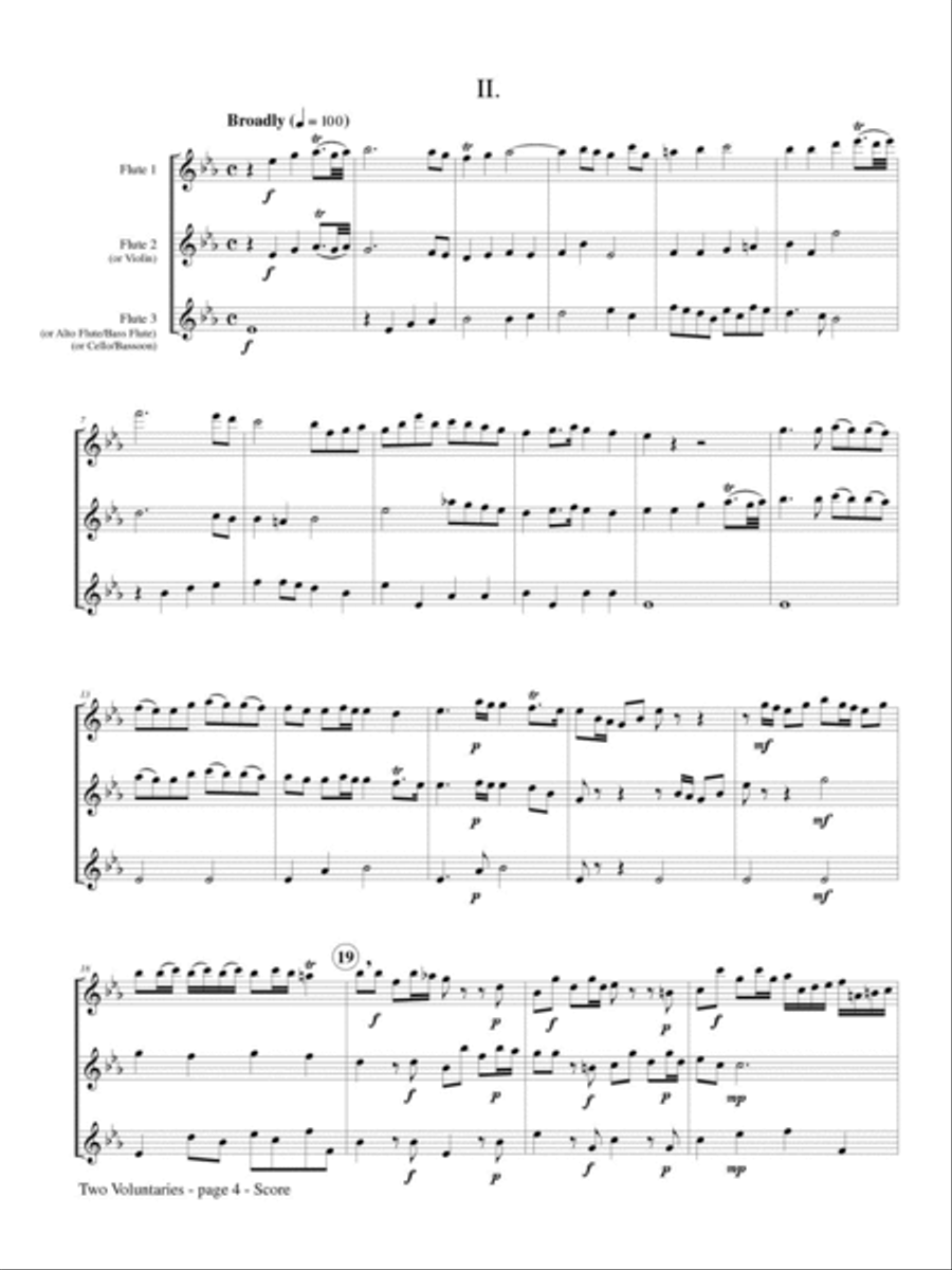 Two Voluntaries for Flute Trio Flute Trio scores gallery preview page 3