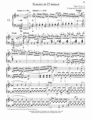 Book cover for Piano Sonata No. 17 In D Minor, Op. 31, No. 2 "Tempest"