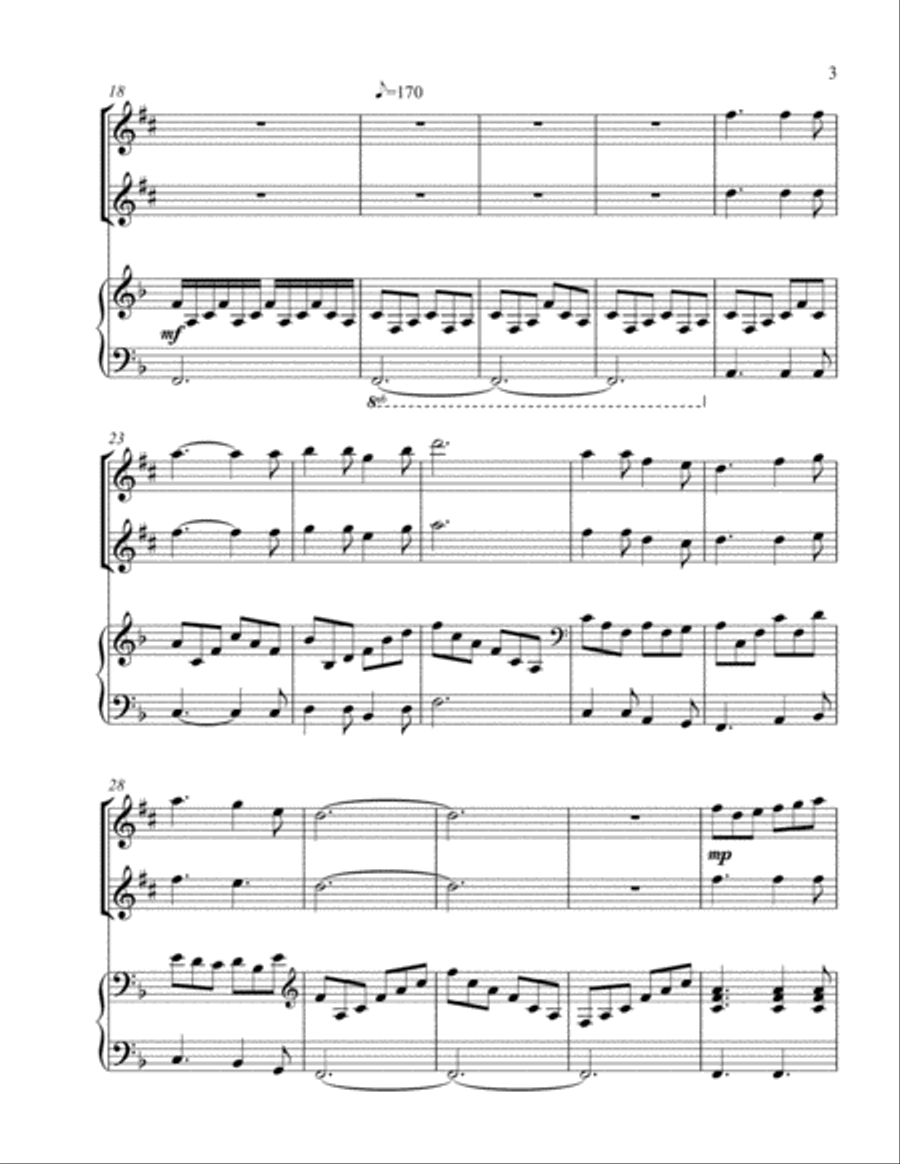 A Holy, Silent Night (treble Eb instrument duet) Woodwind Duet scores gallery preview page 4