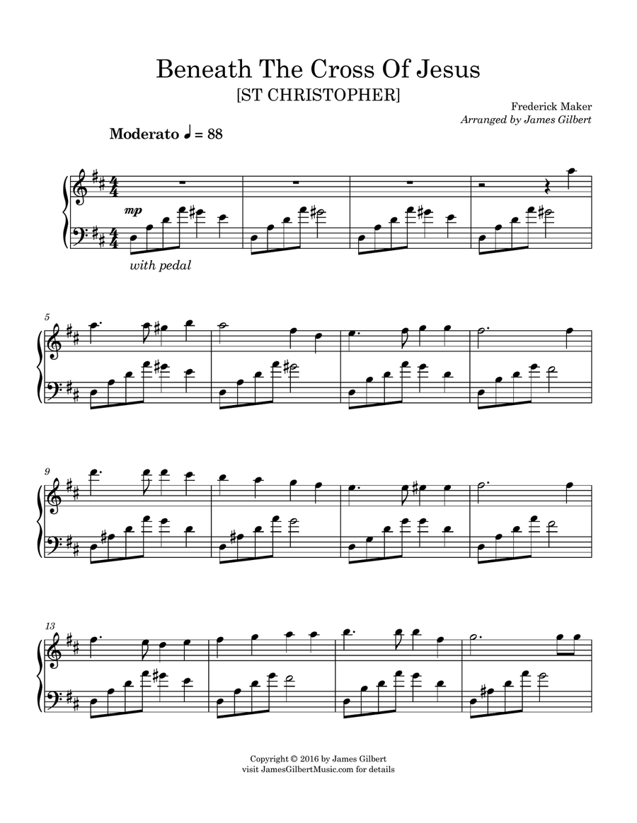 Beneath The Cross of Jesus Piano Solo scores gallery preview page 2
