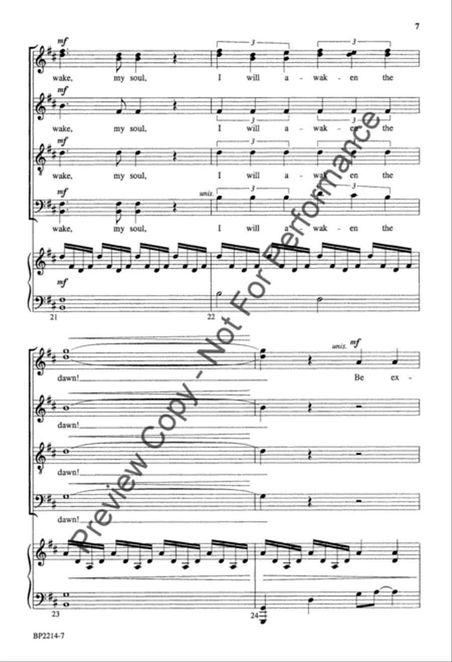 Awake, My Soul - Hagenberg 4-Part scores gallery preview page 6