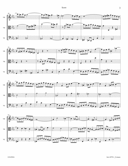Bach: The Musical Offering (BWV 1079) No. 1 - Ricercare a 3 arr. for String Trio (Violin, Viola and image number null