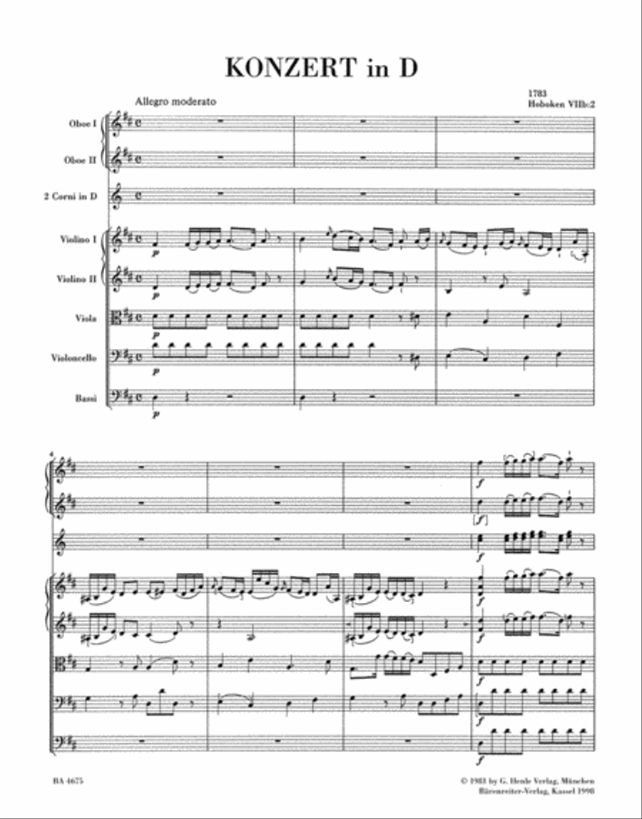 Concerto for Violoncello and Orchestra in D major Hob. VIIb:2 Orchestra scores gallery preview page 3