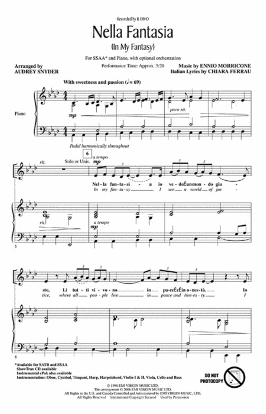 Nella Fantasia (In My Fantasy) SSAA scores gallery preview page 2