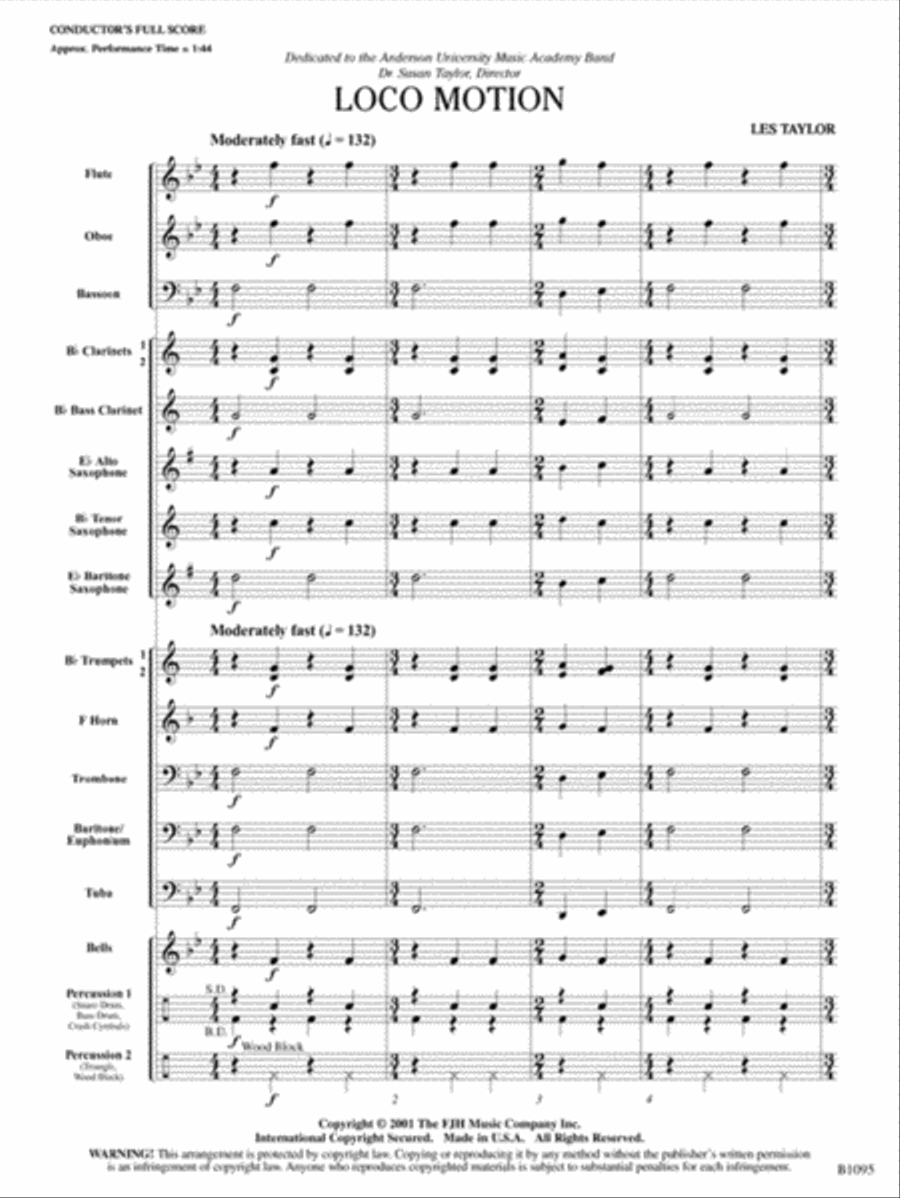 Loco Motion Loco Motion Concert Band scores gallery preview page 2