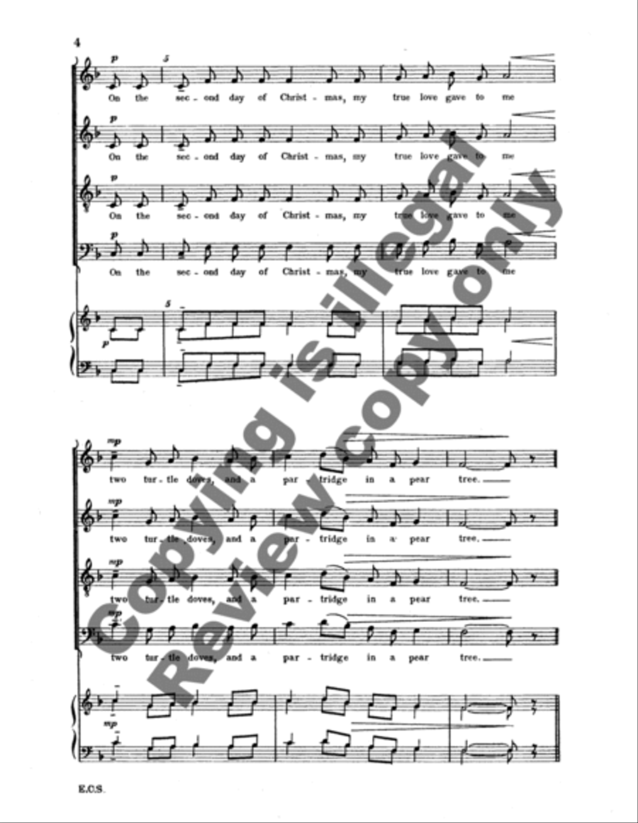 The Twelve Days of Christmas 4-Part scores gallery preview page 9