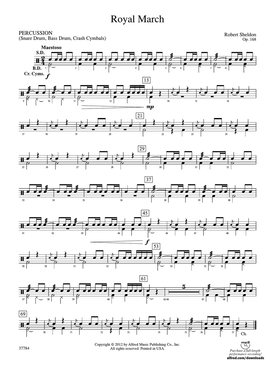 Royal March: 1st Percussion
