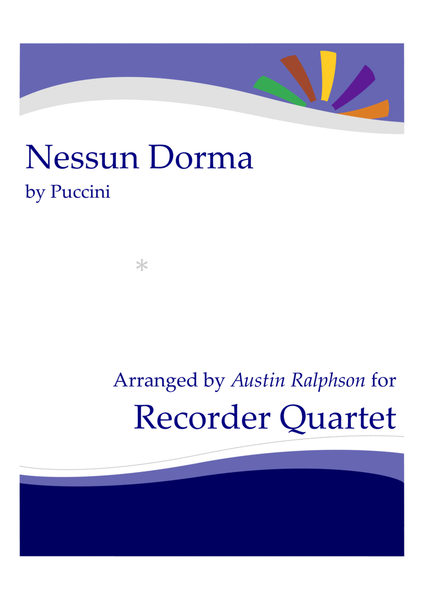 Nessun Dorma - recorder quartet image number null