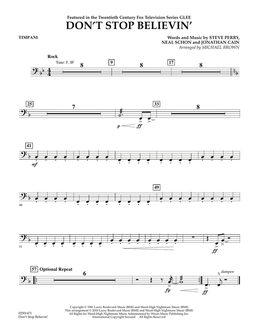 Don't Stop Believin' - Timpani