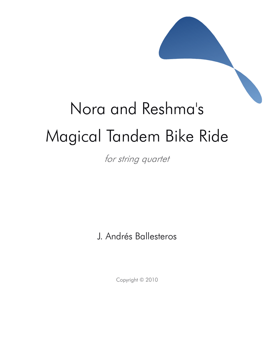 Nora and Reshma's Magical Tandem Bike Ride (score) String Quartet scores gallery preview page 1