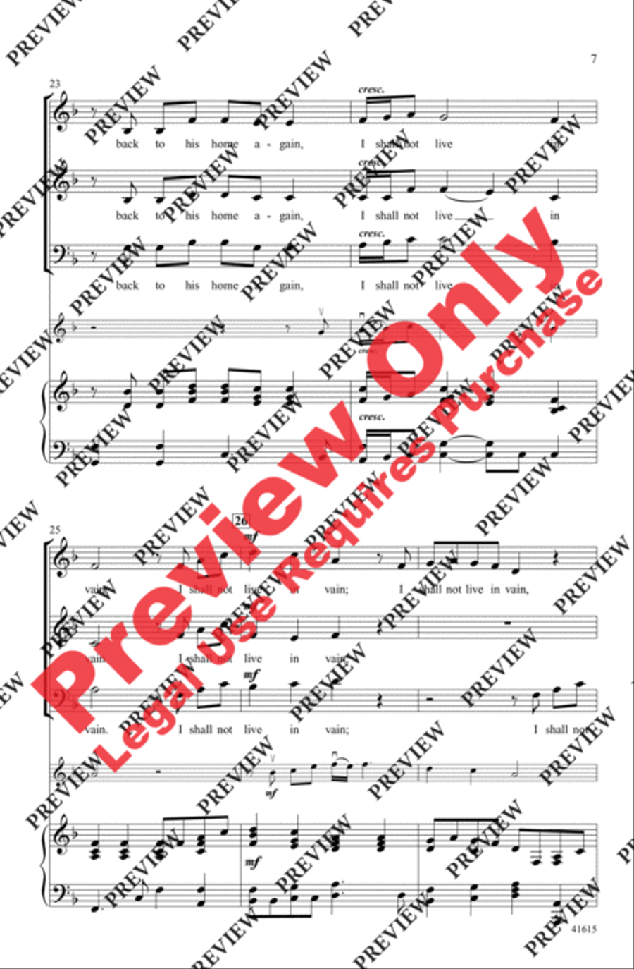 I Shall Not Live in Vain 3-Part scores gallery preview page 18