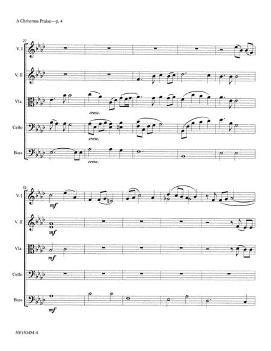 A Christmas Praise - String Score Choir scores gallery preview page 5