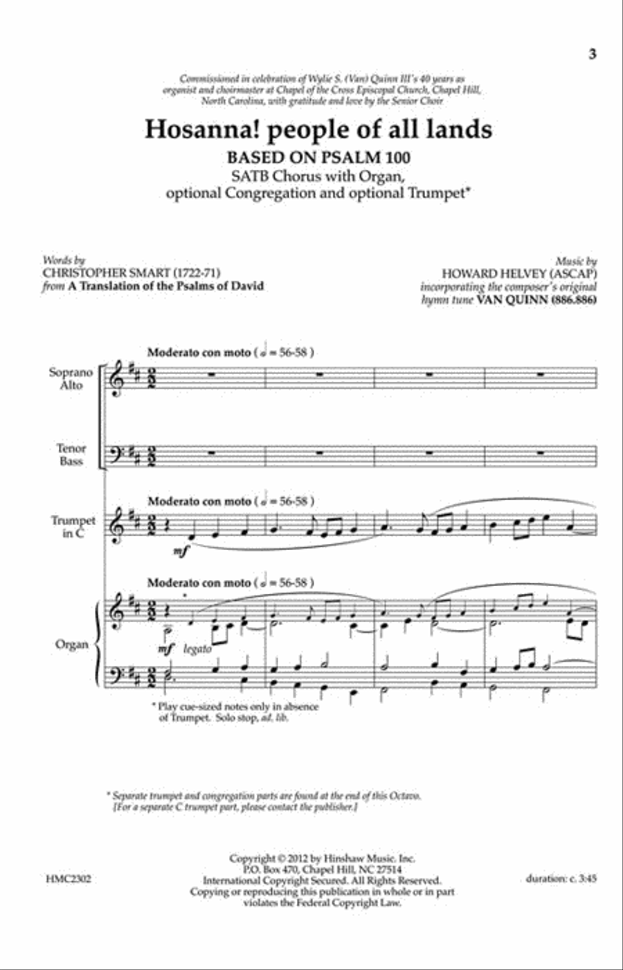 Hosanna! People Of All Lands 4-Part scores gallery preview page 2