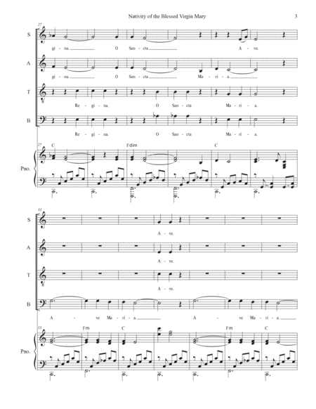 Nativity of the Blessed Virgin Mary (Ave Maria) (SATB) image number null