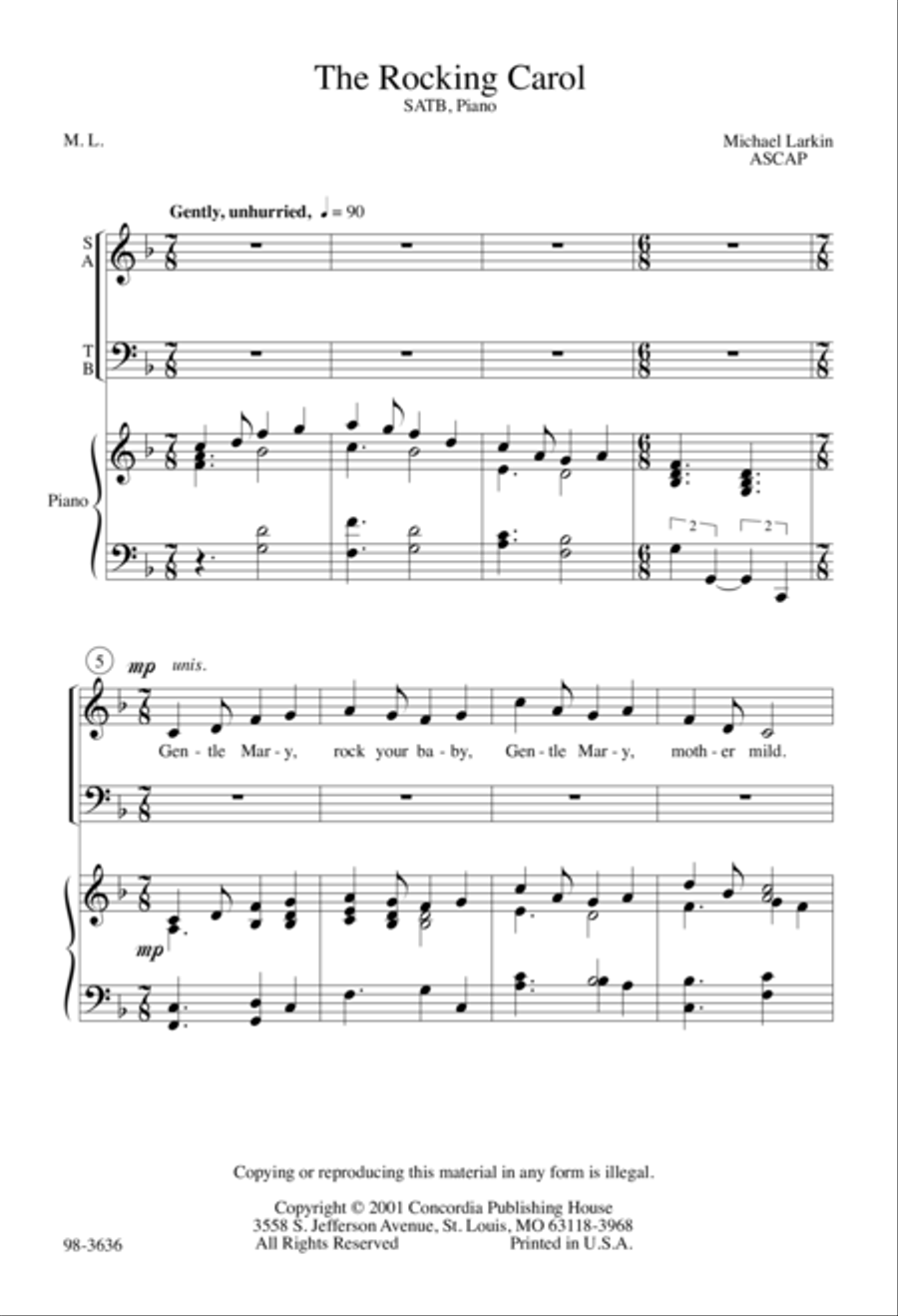 The Rocking Carol 4-Part scores gallery preview page 2