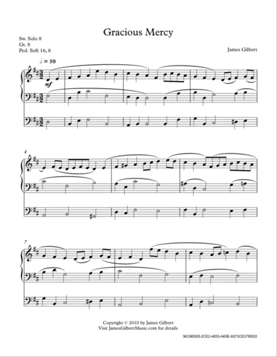 Gracious Mercy Organ Solo scores gallery preview page 2
