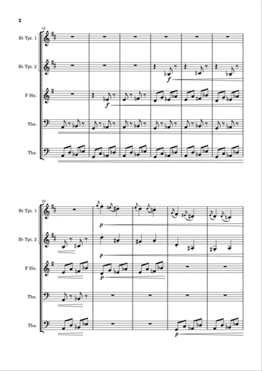 La Cabane sur des pattes de poule (Baba Yaga) - Pictures at an Exhibition Brass Ensemble scores gallery preview page 2