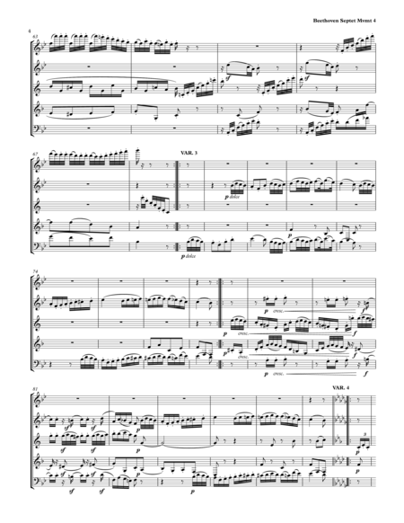 Beethoven: Septet in E-flat Major arranged for Woodwind Quintet, Mvmt. 4, Theme and Variations image number null