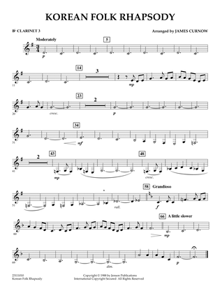 Korean Folk Rhapsody - Bb Clarinet 3