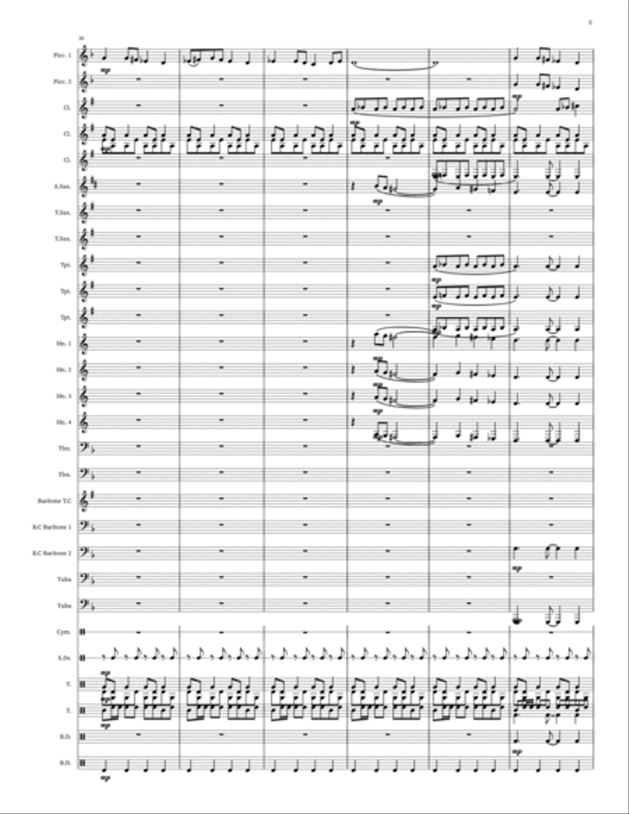 Variations on Sun Cycles Marching Band scores gallery preview page 5