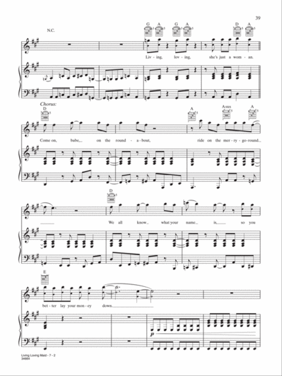 Living Loving Maid Piano, Vocal, Guitar scores gallery preview page 2