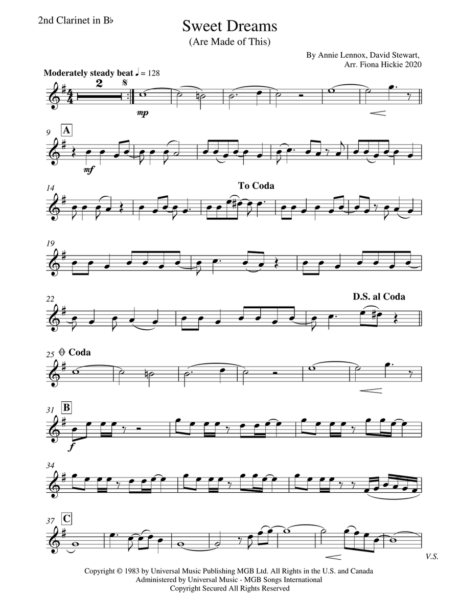Sweet Dreams (are Made Of This) Sweet Dreams (are Made Of This) Clarinet Quartet scores gallery preview page 6
