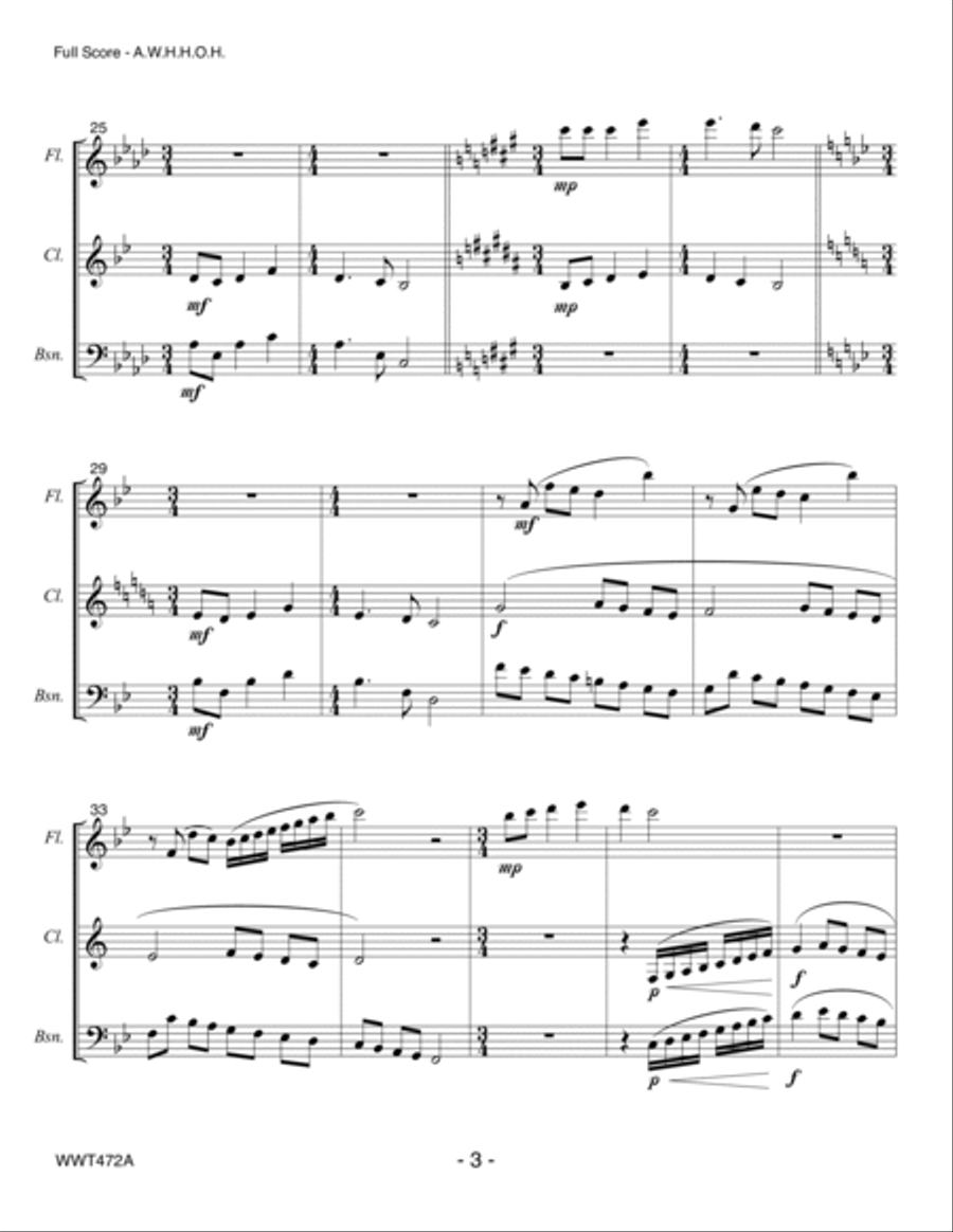 7 CHRISTMAS CAROLS for WOODWIND TRIO (unaccompanied) Woodwind Trio scores gallery preview page 3