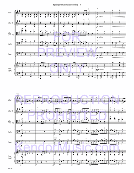 Springer Mountain Morning (based on versions of "Bonny James Campbell") (Full Score)