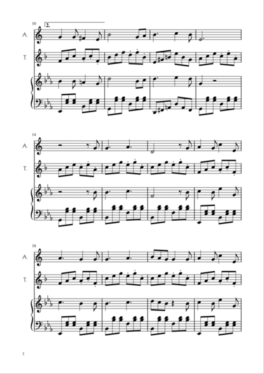 O Holy Night - Sax Duet w/ Piano Woodwind Duet scores gallery preview page 2