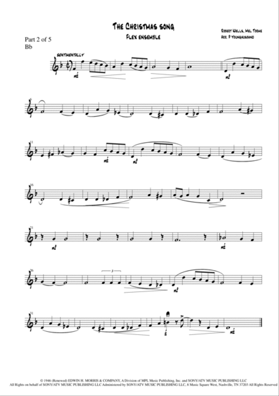 The Christmas Song (chestnuts Roasting On An Open Fire) Bass Clarinet scores gallery preview page 6