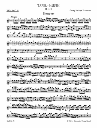 Concerto for three Violins, Strings and Basso continuo F major TWV 53:F1