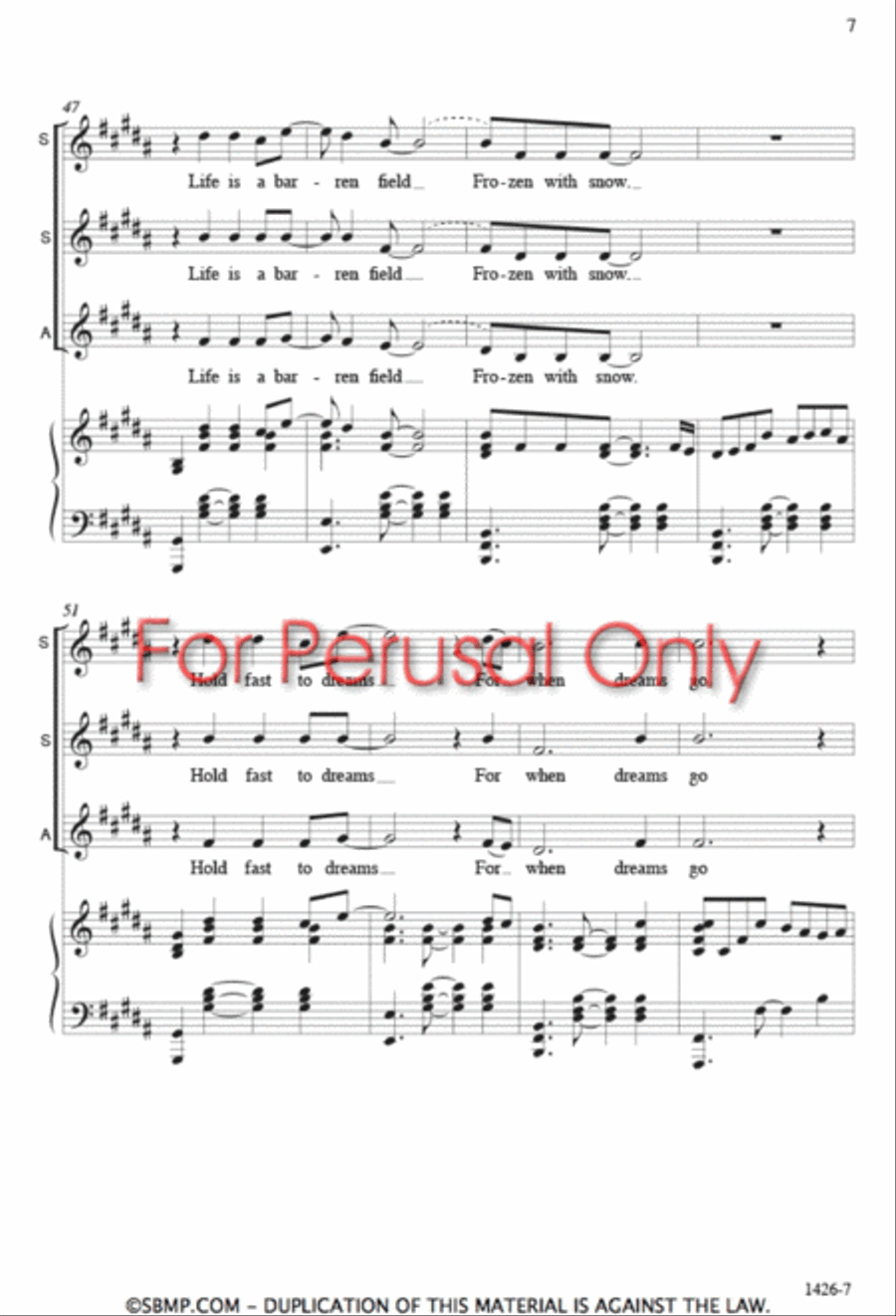 Hold Fast to Dreams - SSA Octavo SSA scores gallery preview page 6