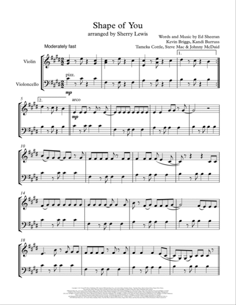 Shape Of You String Duet scores gallery preview page 4