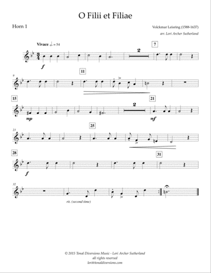 O Filii et Filiae Brass Ensemble scores gallery preview page 6