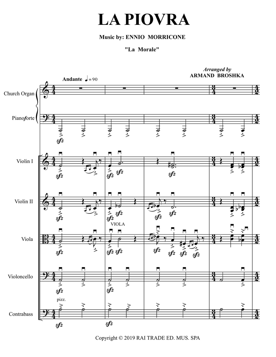 La Piovra 3 Small Ensemble scores gallery preview page 1