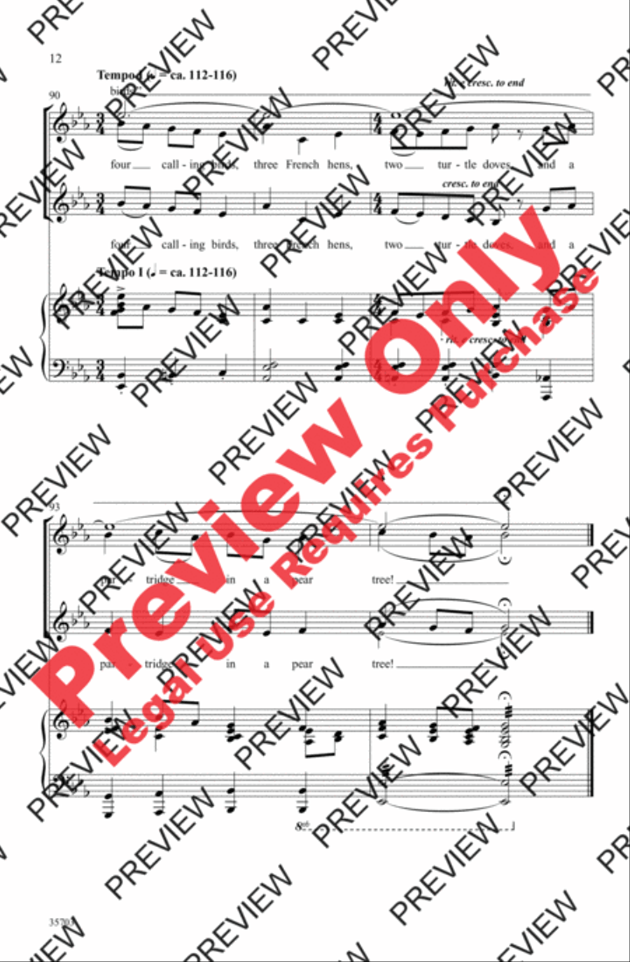 The Twelve Days After Christmas Women's Choir scores gallery preview page 12