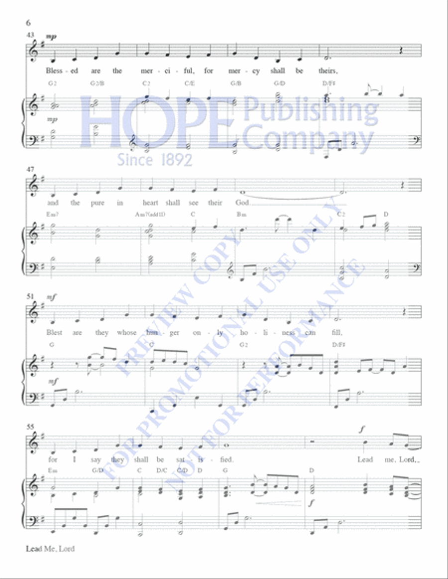 Lead Me, Lord Lead Me, Lord Voice Solo scores gallery preview page 6