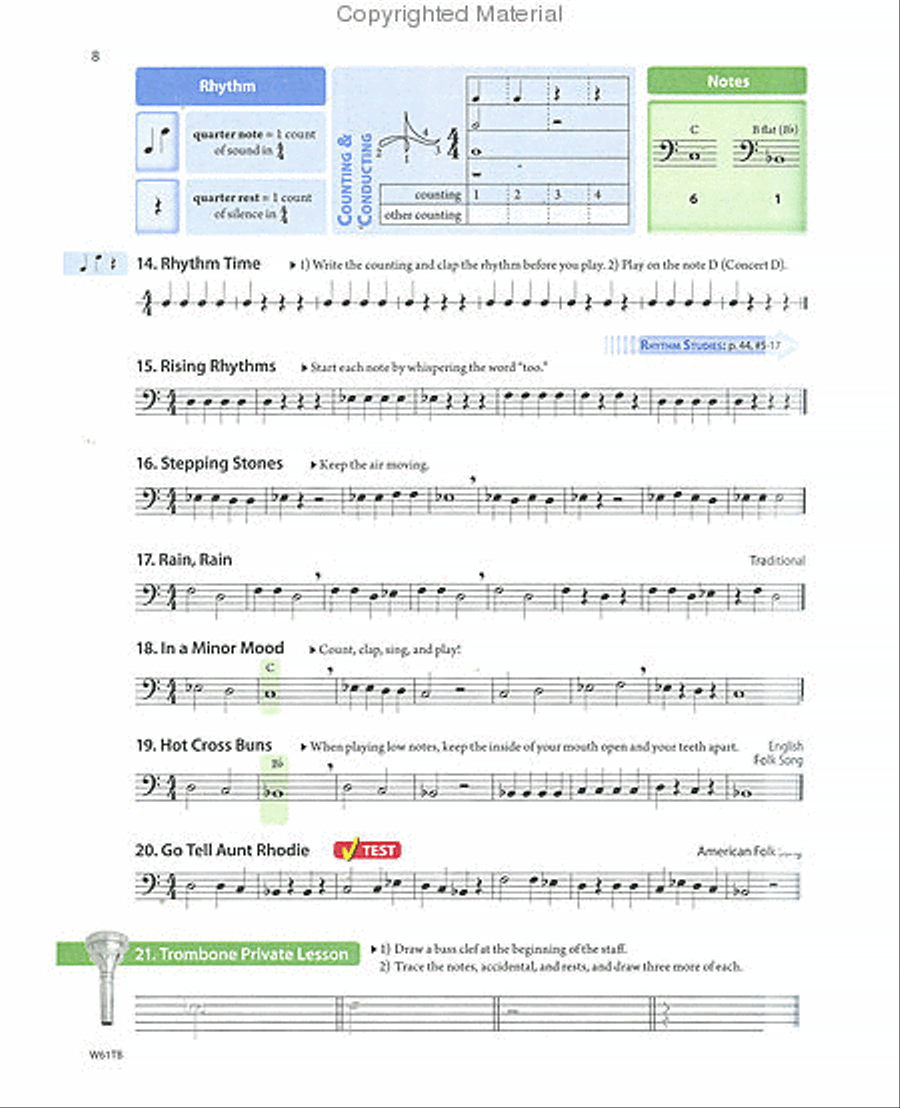 Tradition of Excellence Book 1 - Trombone Concert Band Methods scores gallery preview page 4