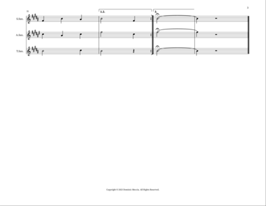 Llwyn On (The Ash Grove) Tenor Saxophone scores gallery preview page 3