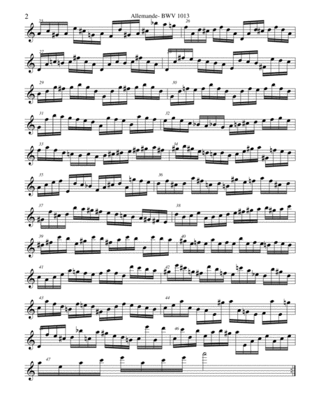 Bach Flute Partita BMV 1013 in Several Keys