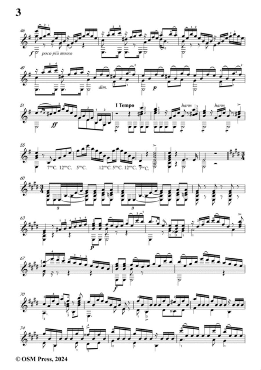 Coste-Polonaise No.2(Deuxième polonaise),Op.14,for Guitar Acoustic Guitar scores gallery preview page 4