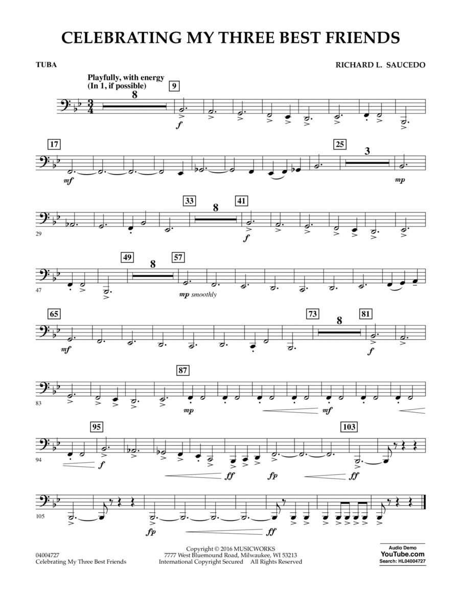 Celebrating My Three Best Friends - Tuba Tuba scores gallery preview page 1