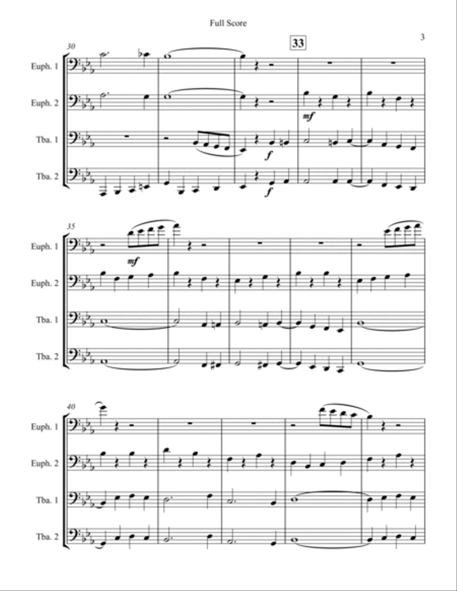 Beer Barrel Polka (roll Out The Barrel) Euphonium scores gallery preview page 3
